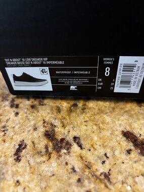 Sorel out n about waterproof low sneakers black 8 NIB